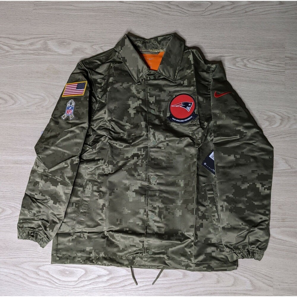 New England Patriots Jacket Adult Large Salute To Service Nike Camo Lightweight